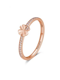 Rosato Bellissimo anello portafortuna in bronzo Allegra RZA022 - Diametro: 52 mm donna