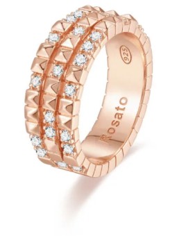 Rosato Anello originale in bronzo con zirconi Cubica RZA016 - Diametro: 54 mm donna