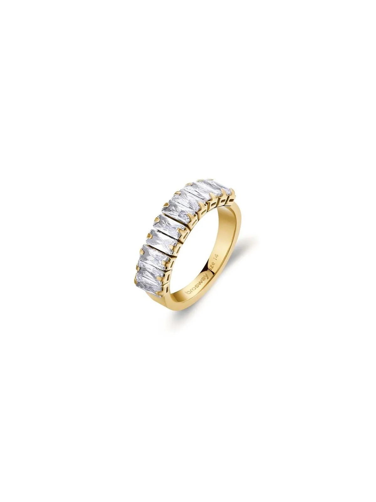 Brosway Desideri BEIA002 anello placcato oro scintillante con zirconi - Diametro: 54 mm donna