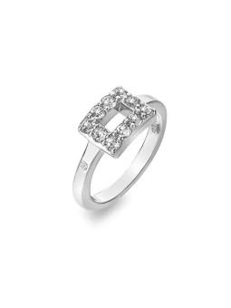 Hot Diamonds Anello in argento con diamante e topazio Echo DR240 - Diametro: 58 mm donna