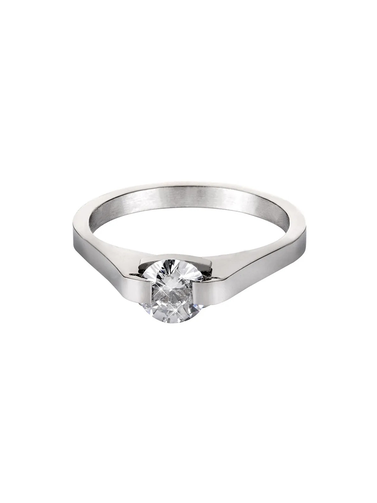 Troli Anello in acciaio con cristallo KRS-088 - Diametro: 56 mm donna