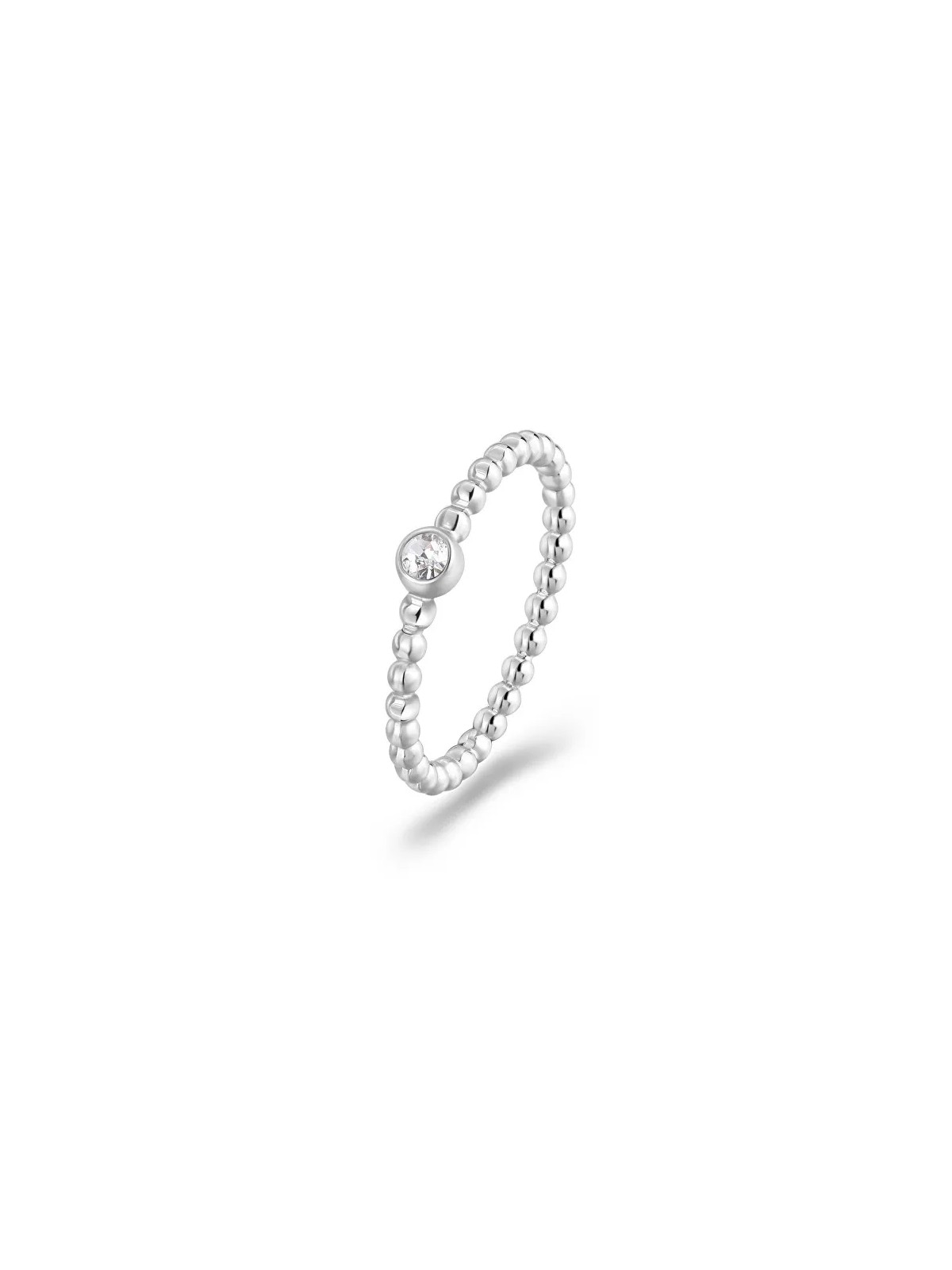 S'Agapõ Anello minimalista in acciaio con cristallo For Love SFV46 - Diametro: 52 mm donna
