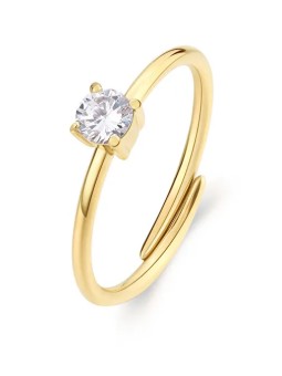 S'Agapõ Anello placcato oro con zirconi cubici Dazzly SDZ37 donna