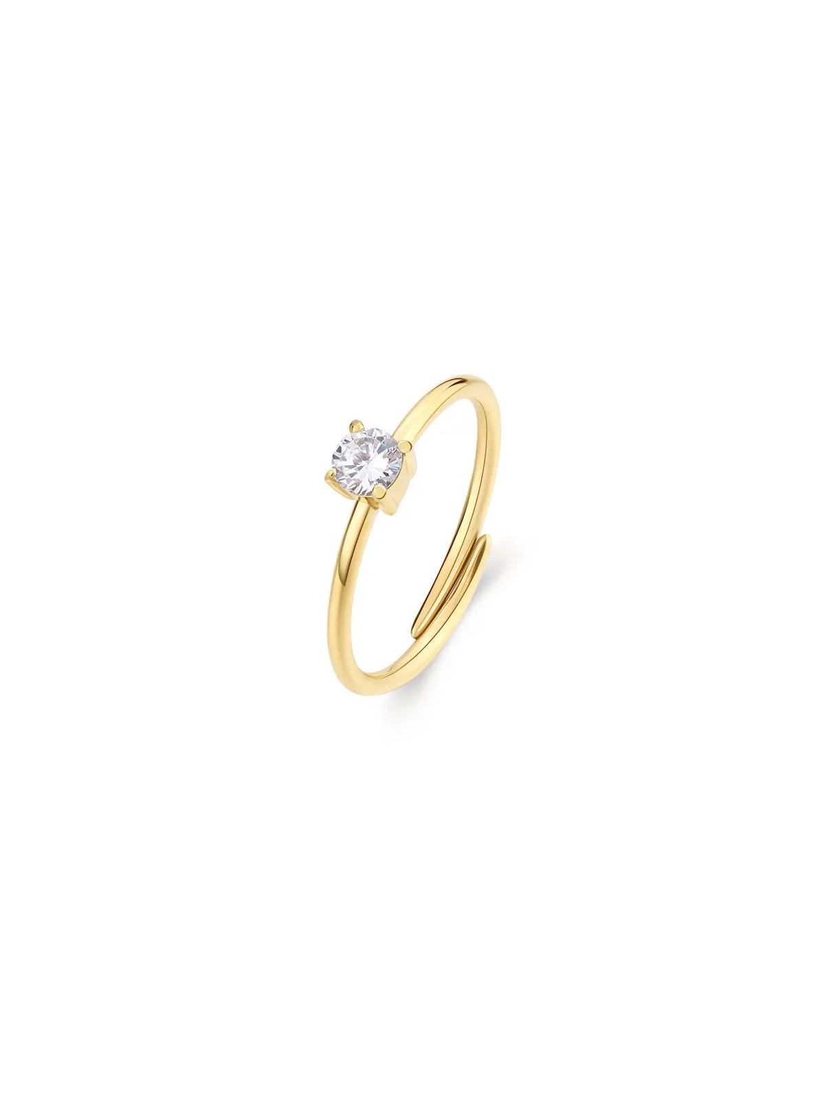 S'Agapõ Anello placcato oro con zirconi cubici Dazzly SDZ37 donna