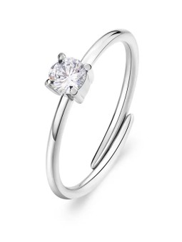 S'Agapõ Anello in acciaio con zirconi cubici Dazzly SDZ31 donna