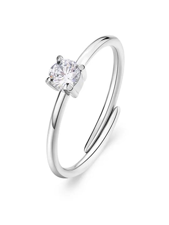 S'Agapõ Anello in acciaio con zirconi cubici Dazzly SDZ31 donna