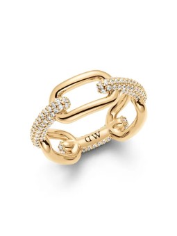Daniel Wellington Anello di lusso placcato oro Crystal Link DW0040059 - Diametro: 50 mm donna