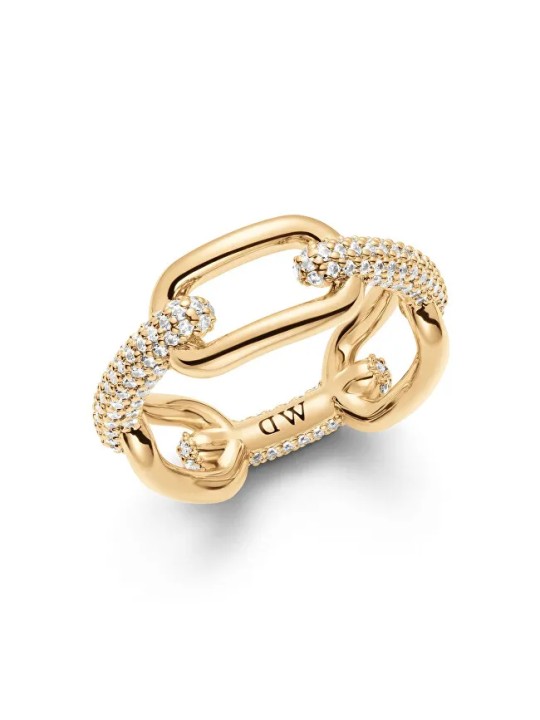 Daniel Wellington Anello di lusso placcato oro Crystal Link DW0040059 - Diametro: 50 mm donna