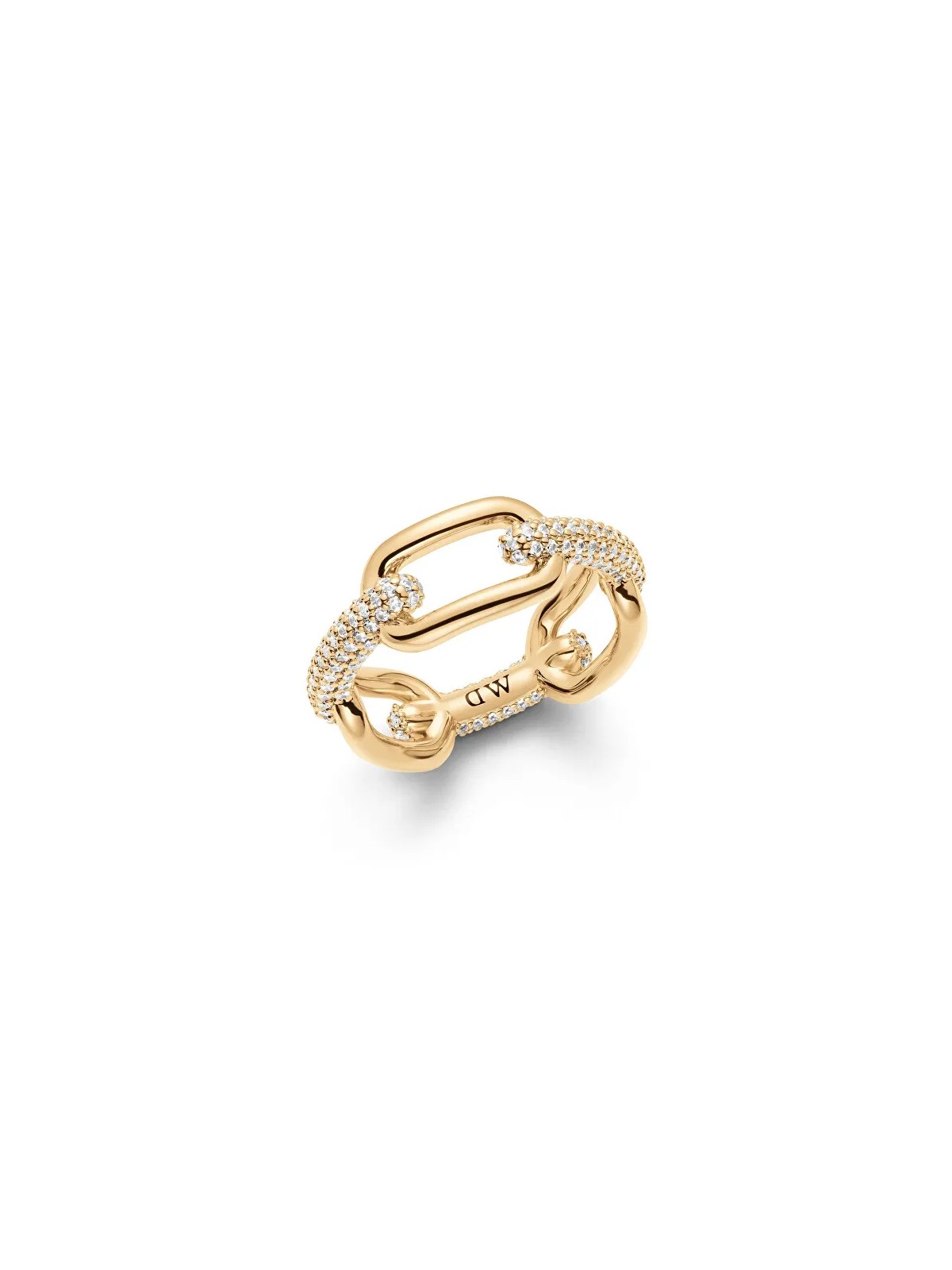 Daniel Wellington Anello di lusso placcato oro Crystal Link DW0040059 - Diametro: 50 mm donna