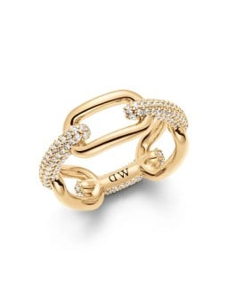 Daniel Wellington Anello di lusso placcato oro Crystal Link DW0040059 - Diametro: 52 mm donna
