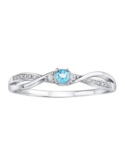 Anello Silvego in argento con topazio azzurro e zirconi brillanti JJJR1100TS - Diametro: 52 mm donna