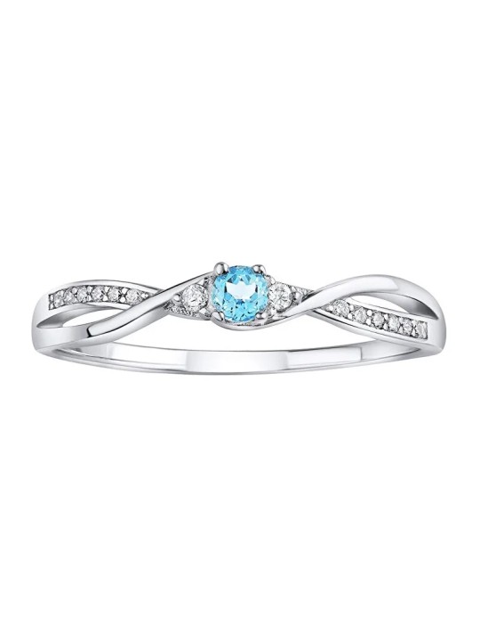 Anello Silvego in argento con topazio azzurro e zirconi brillanti JJJR1100TS - Diametro: 52 mm donna