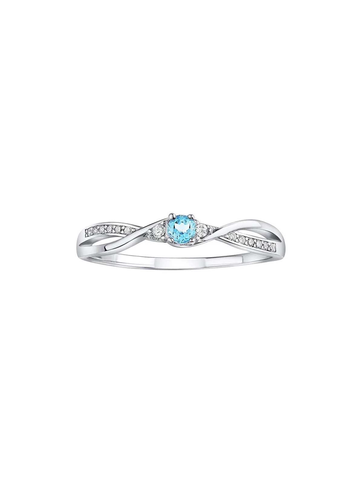 Anello Silvego in argento con topazio azzurro e zirconi brillanti JJJR1100TS - Diametro: 52 mm donna