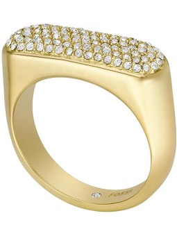 Fossil Elegante anello placcato oro con cristalli Vintage Twist JF04585710 - Diametro: 49 mm donna