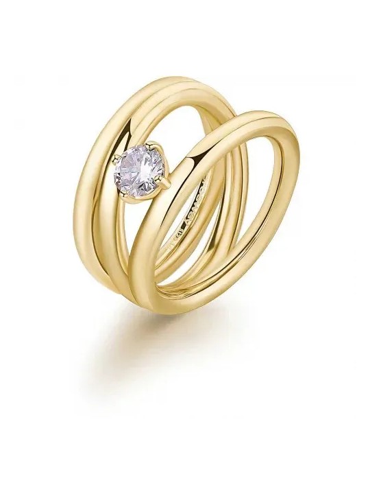 Brosway Anello placcato oro massiccio con nastro di zirconi BBN46 - Diametro: 54 mm donna