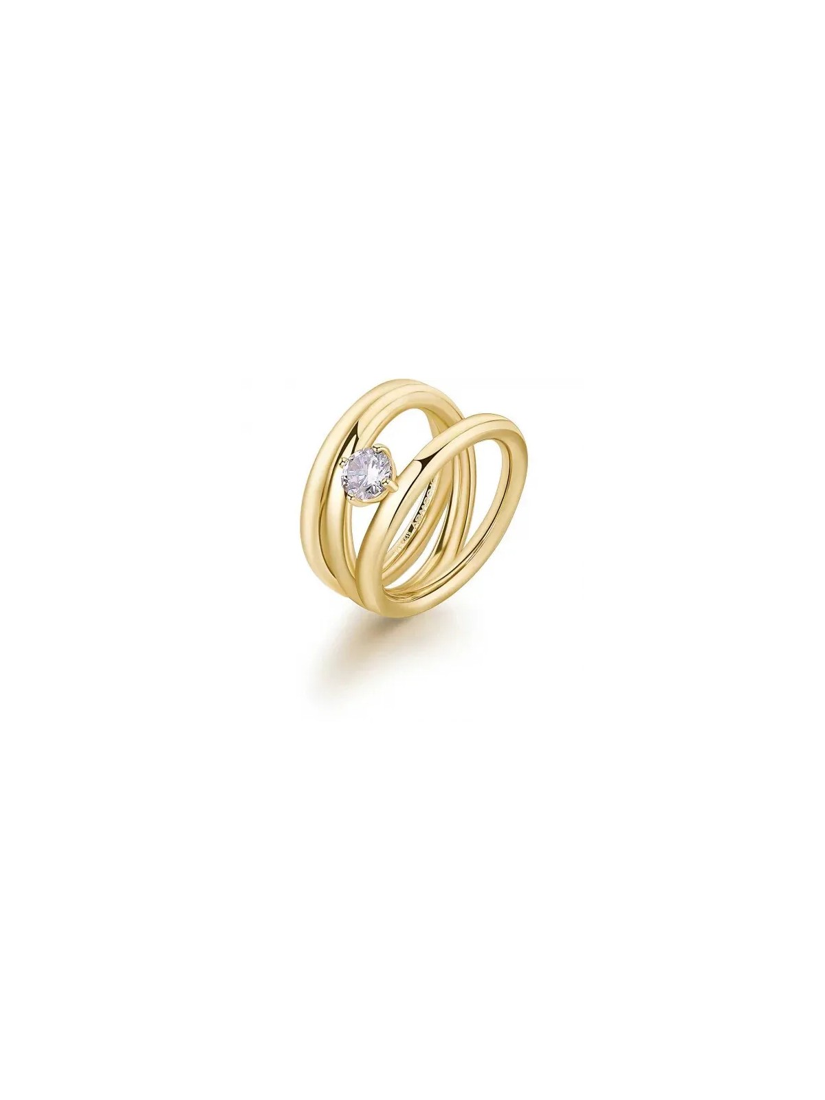 Brosway Anello placcato oro massiccio con nastro di zirconi BBN46 - Diametro: 54 mm donna