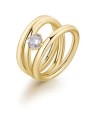 Brosway Anello placcato oro massiccio con nastro di zirconi BBN46 - Diametro: 54 mm donna