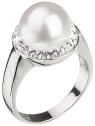 Evolution Group Anello in argento con cristallo Preciosa e perla bianca 35021.1 - Diametro: 58 mm donna