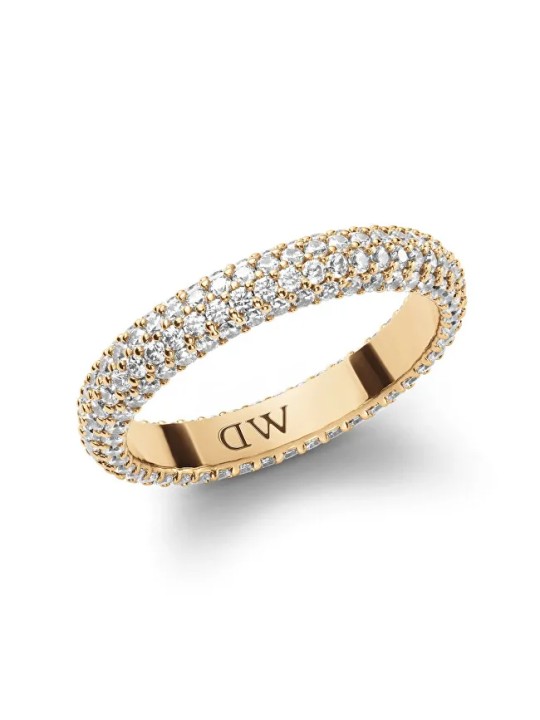 Daniel Wellington Anello con pavé di cristilla placcato oro scintillante DW0040064 - Diametro: 48 mm donna