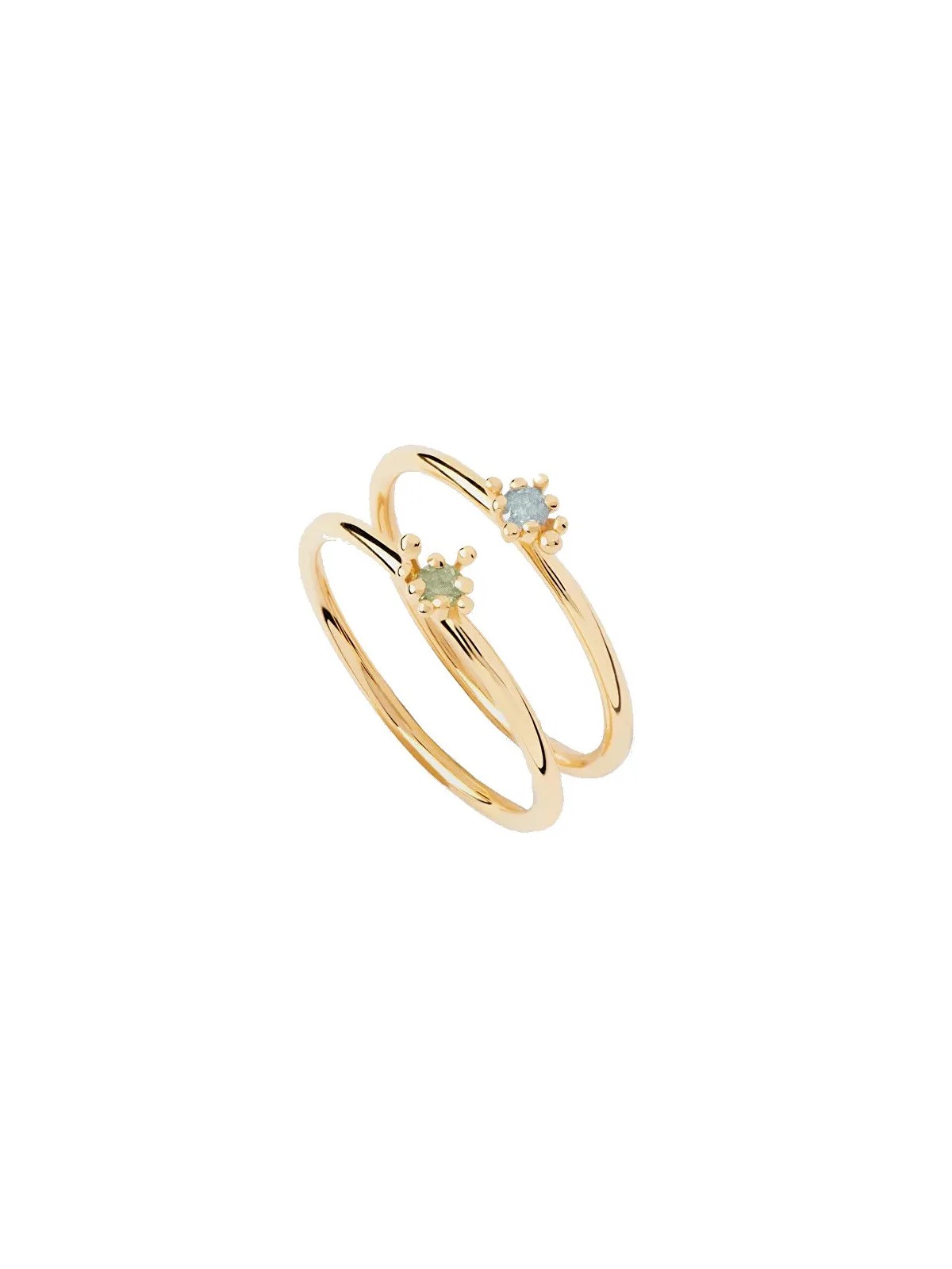 PDPAOLA Set di anelli placcati oro con zirconi Les Fleurs Colors AN01-C94 - Diametro: 56 mm donna
