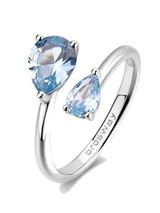 Brosway Anello aperto in argento fantasia azzurro nuvola FCL113 - Diametro: 56 mm donna