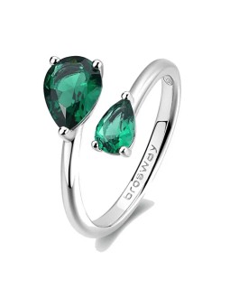Brosway Anello aperto in argento fantasia verde Life FLG114 - Diametro: 56 mm donna