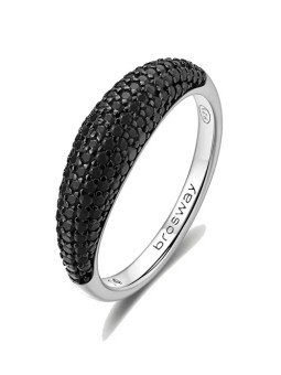 Brosway Anello originale in argento Mystery Black Fancy FMB125 - Diametro: 50 mm donna