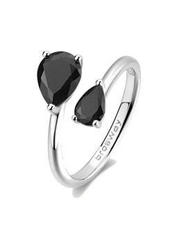 Brosway Anello aperto Mystery Black Fancy Silver FMB119 - Diametro: 52 mm donna