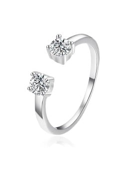 Agato Anello aperto in argento con zirconi AGT-R01W42 - Diametro: 52 mm donna