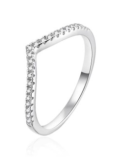 Agato Elegante anello in argento con zirconi AGT-R41W - Diametro: 56 mm donna
