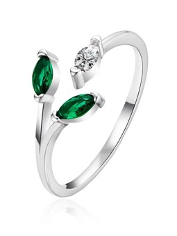 Agato Anello aperto in argento con zirconi AGT-R40WGR - Diametro: 62 mm donna