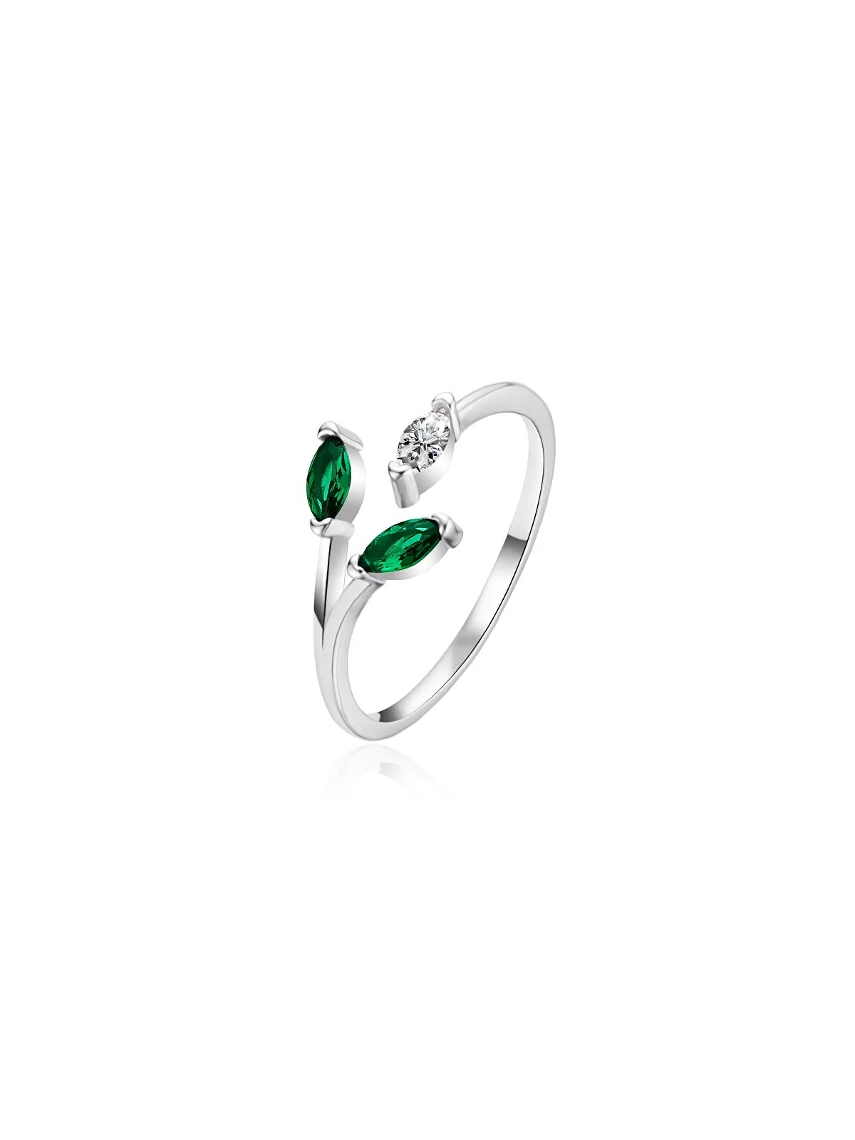 Agato Anello aperto in argento con zirconi AGT-R40WGR - Diametro: 62 mm donna