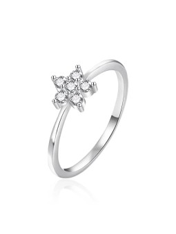 Agato Anello in argento con zirconi Fiore AGT-R38W - Diametro: 54 mm donna