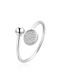 Agato Anello aperto in argento con zirconi AGT-R37W - Diametro: 52 mm donna