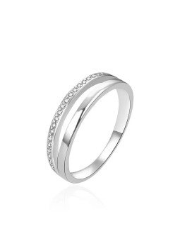 Agato Anello in argento pregiato con zirconi AGT-R03W - Diametro: 60 mm donna