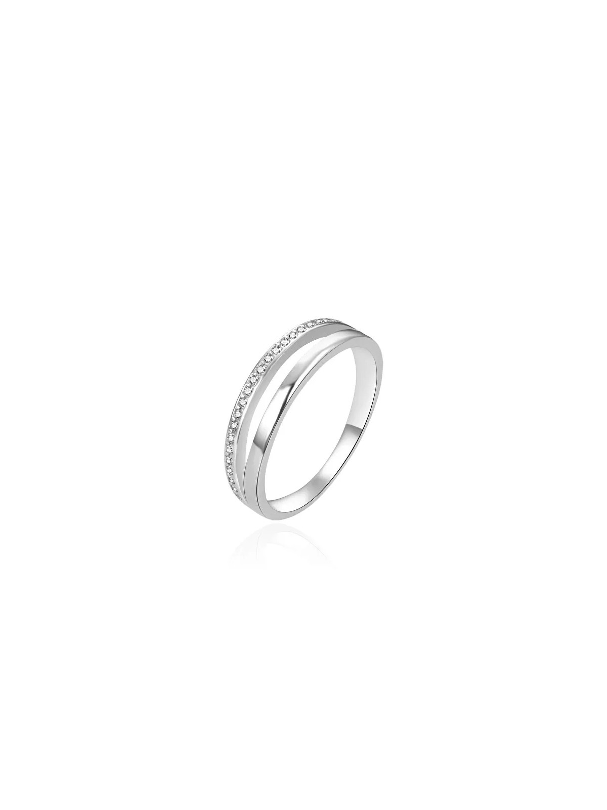 Agato Anello in argento pregiato con zirconi AGT-R03W - Diametro: 60 mm donna
