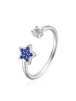 Agato Anello aperto in argento a forma di cuore AGT-R34WBL - Diametro: 52 mm donna