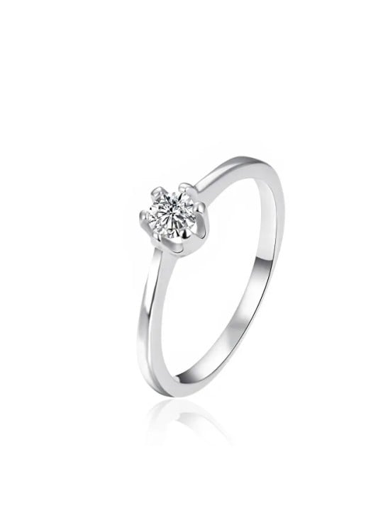 Agato Anello di fidanzamento in argento con zircone AGT-R02W - Diametro: 56 mm donna