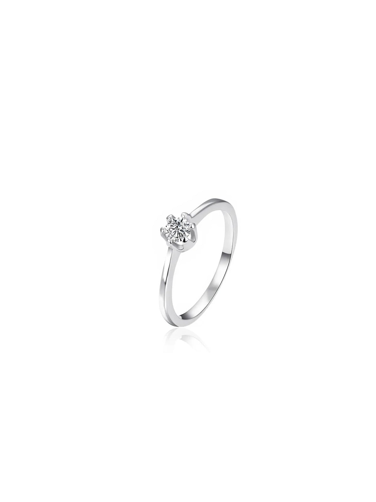 Agato Anello di fidanzamento in argento con zircone AGT-R02W - Diametro: 56 mm donna