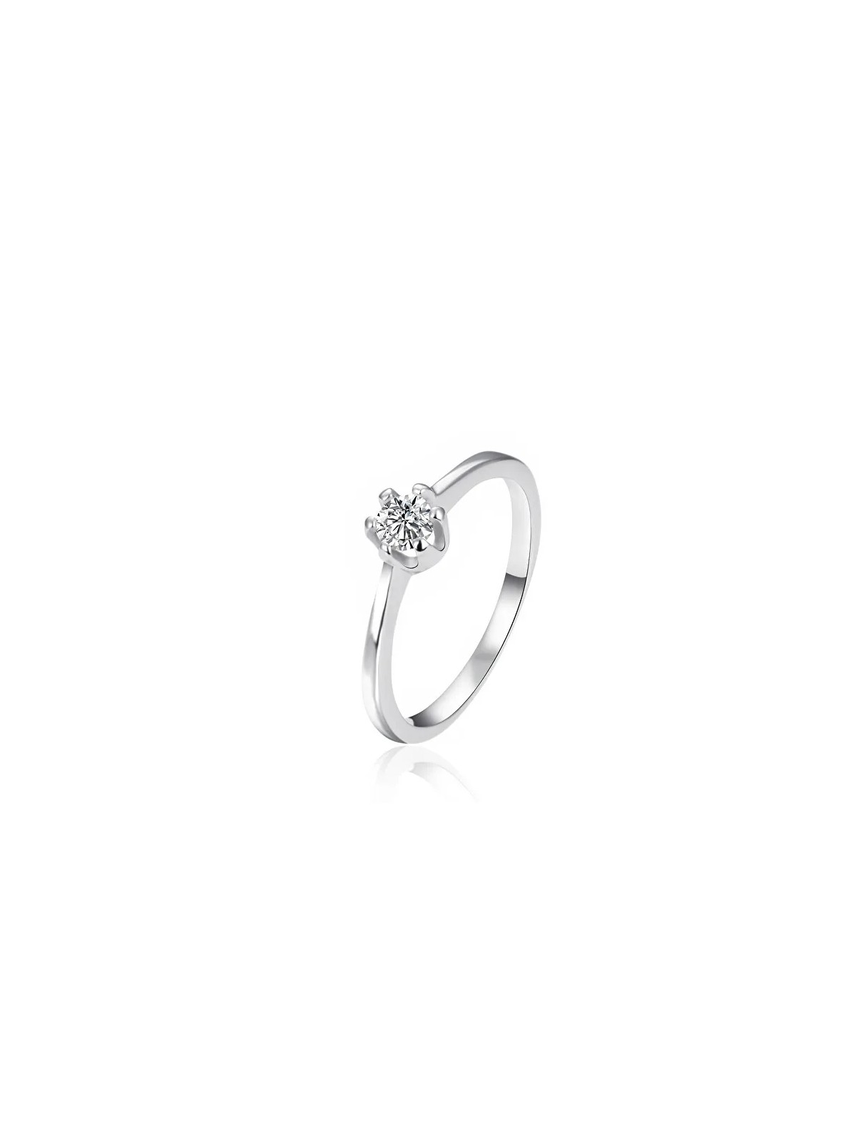Agato Anello di fidanzamento in argento con zircone AGT-R02W - Diametro: 60 mm donna