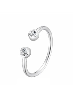 Agato Anello aperto in argento con zirconi AGT-R33W - Diametro: 62 mm donna