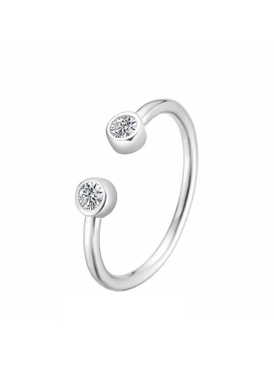 Agato Anello aperto in argento con zirconi AGT-R33W - Diametro: 62 mm donna