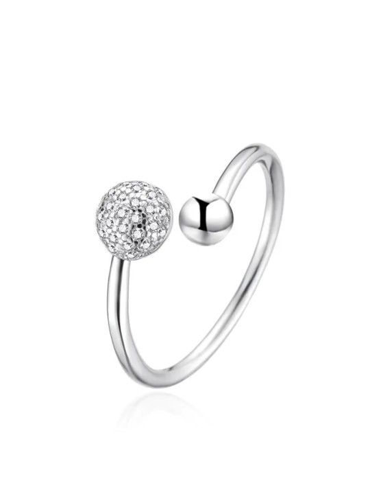 Agato Anello aperto scintillante in argento AGT-R31W - Diametro: 52 mm donna