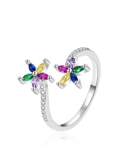 Agato Anello aperto in argento Flowers AGT-R28C - Diametro: 57 mm donna