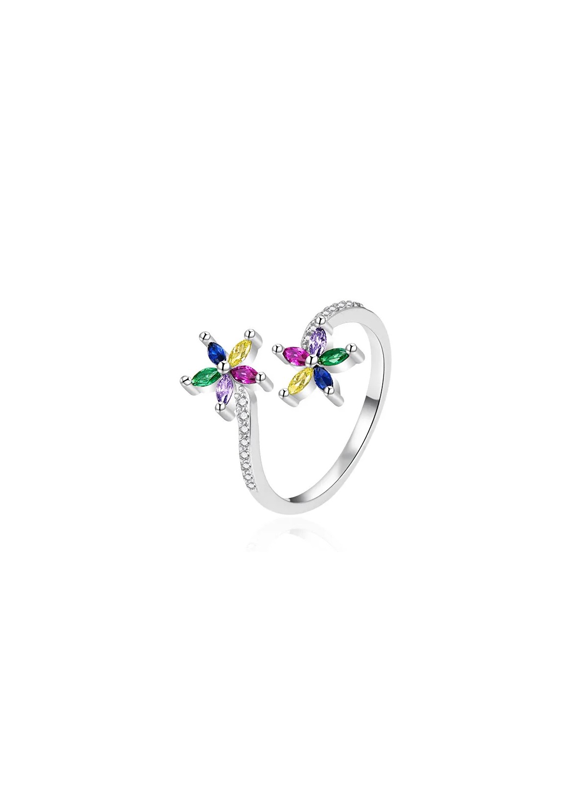 Agato Anello aperto in argento Flowers AGT-R28C - Diametro: 57 mm donna