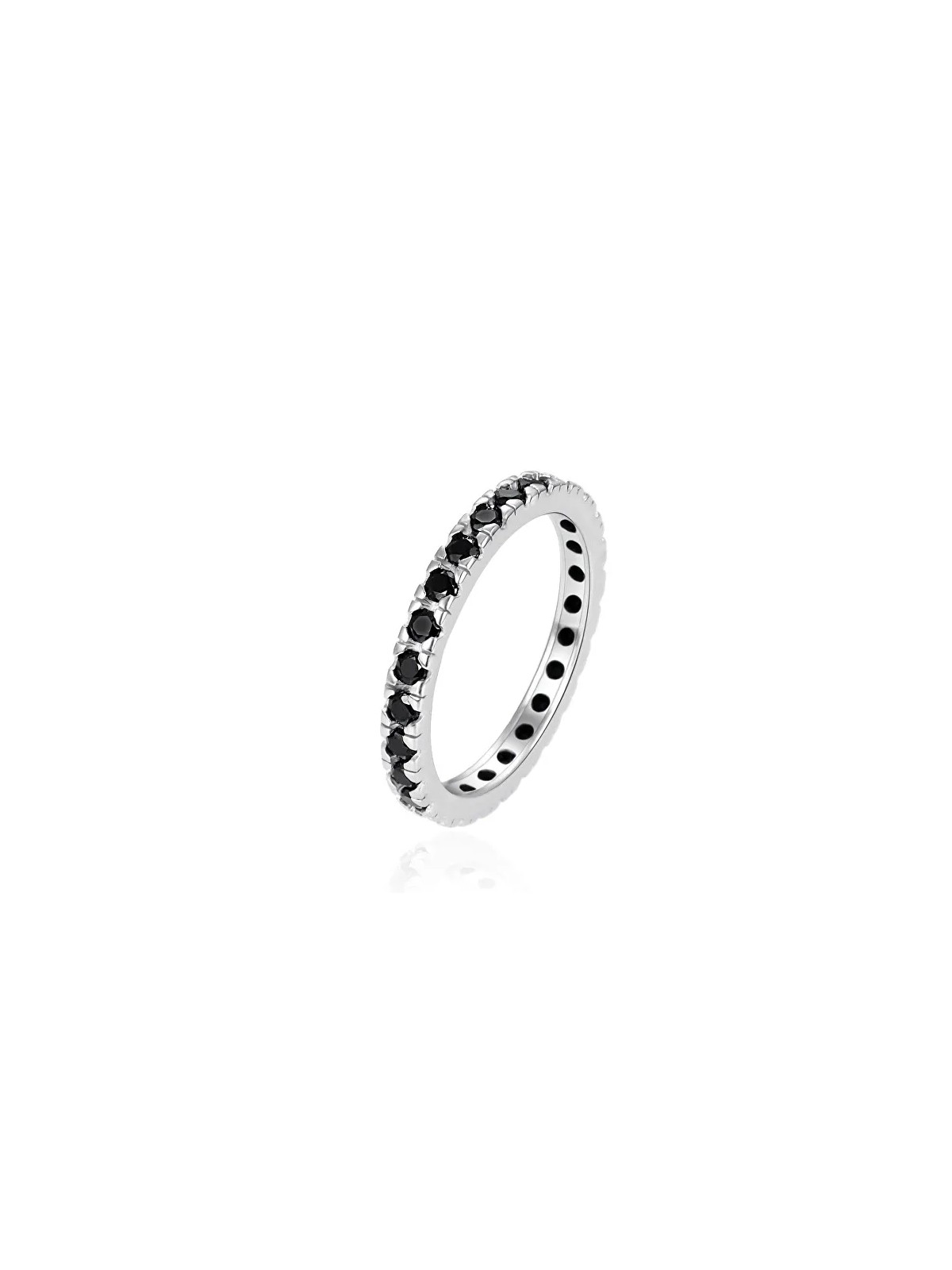 Agato Anello in argento con zirconi neri AGT-R16BK - Diametro: 58 mm donna