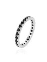 Agato Anello in argento con zirconi neri AGT-R16BK - Diametro: 58 mm donna
