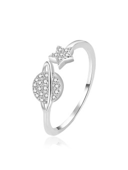 Agato Anello aperto originale in argento AGT-R26W - Diametro: 57 mm donna