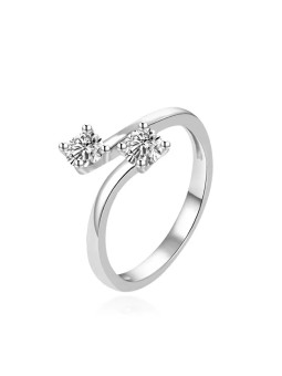 Agato Anello aperto in argento con zirconi AGT-R12W42-52 - Diametro: 52 mm donna