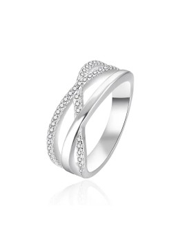 Agato Anello in argento con zirconi AGT-R09W - Diametro: 52 mm donna